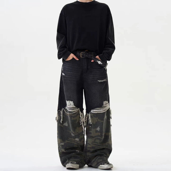 Camo Clash Wide Cut Jeans