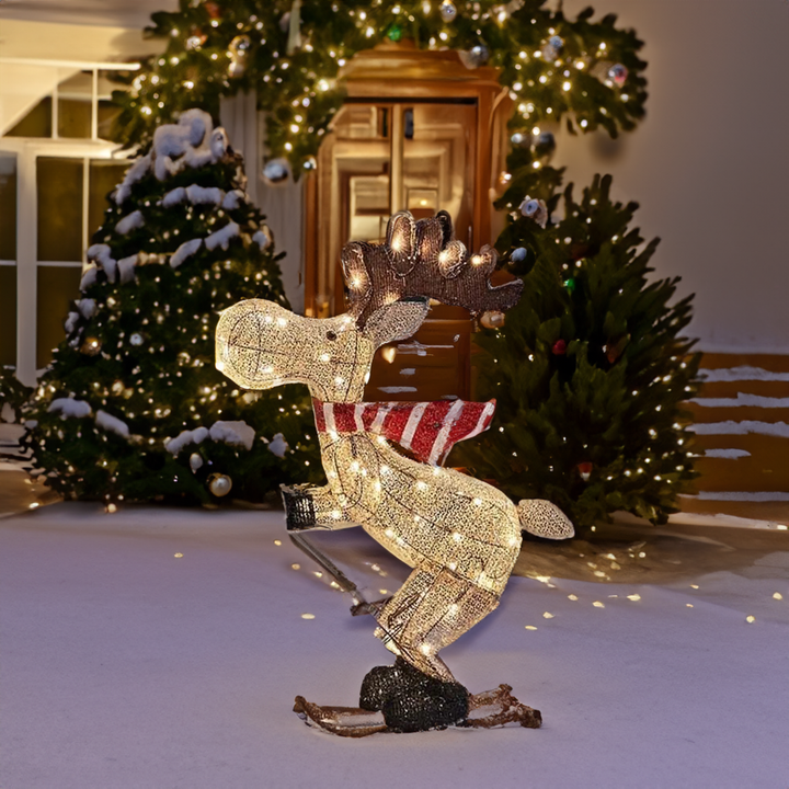 Alpine Reindeer Glowing Yard Decor