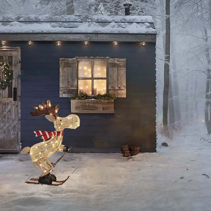 Alpine Reindeer Glowing Yard Decor