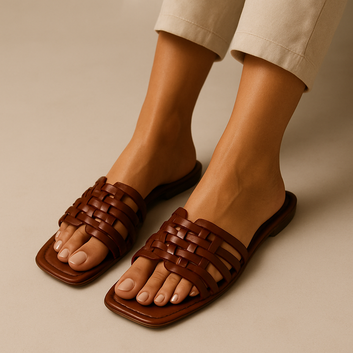 San Fior Woven Leather Slippers