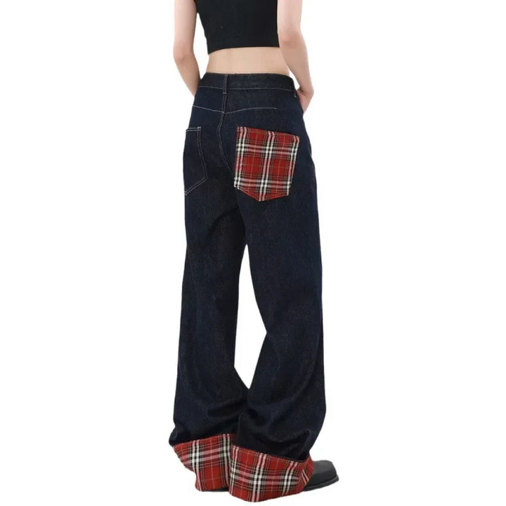 Plaid Panel Jeans