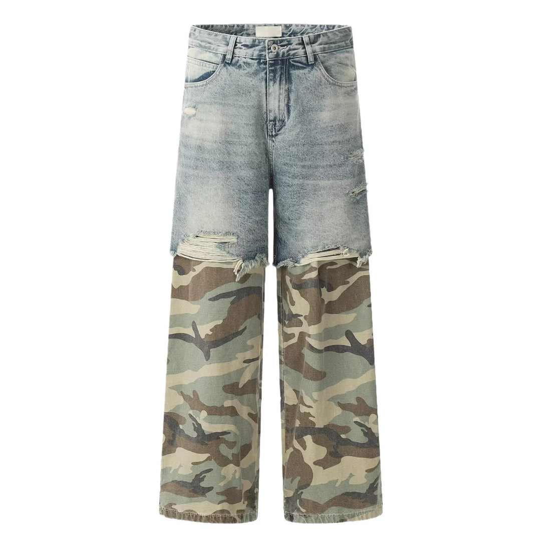 Camo Clash Wide Cut Jeans