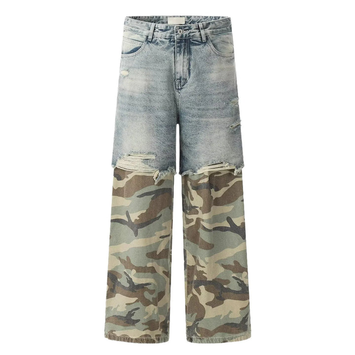 Camo Clash Wide Cut Jeans
