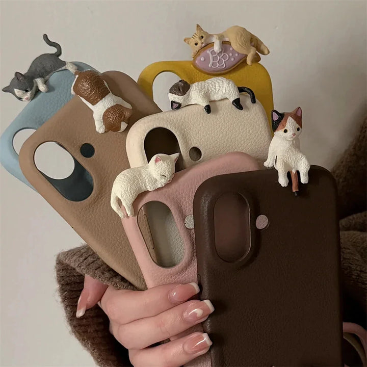 Catnap Leather iPhone Case