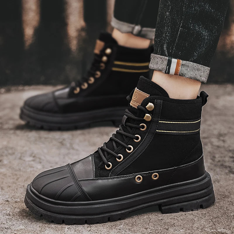 Garrison Canvas Leather Boots