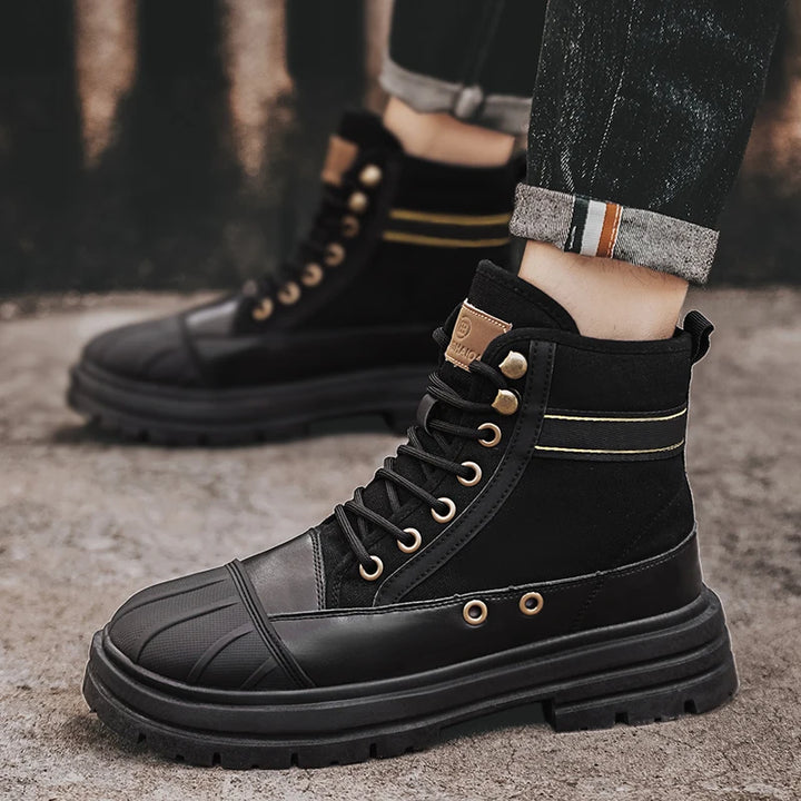 Garrison Canvas Leather Boots