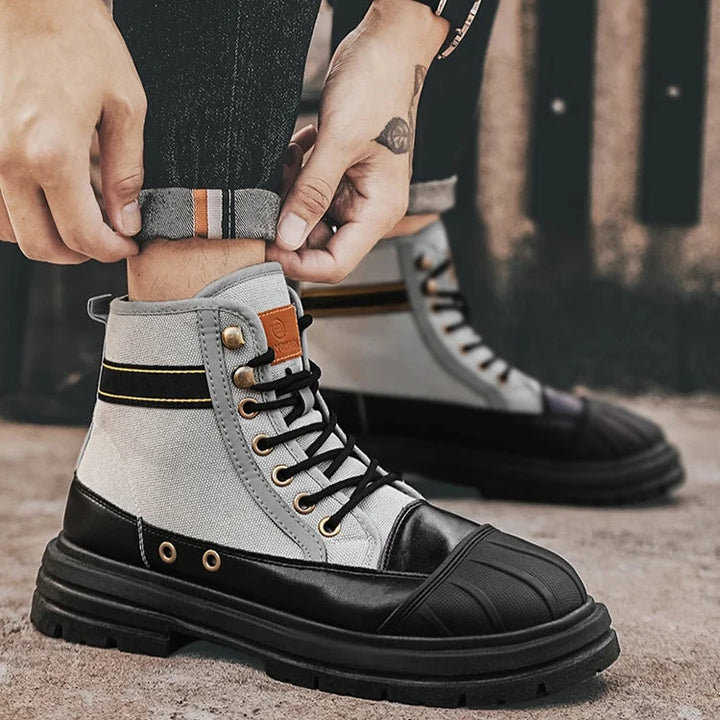 Garrison Canvas Leather Boots