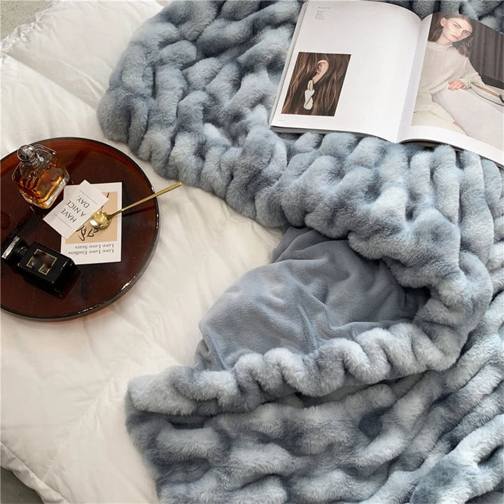 Aria Faux Rabbit Fur Blanket