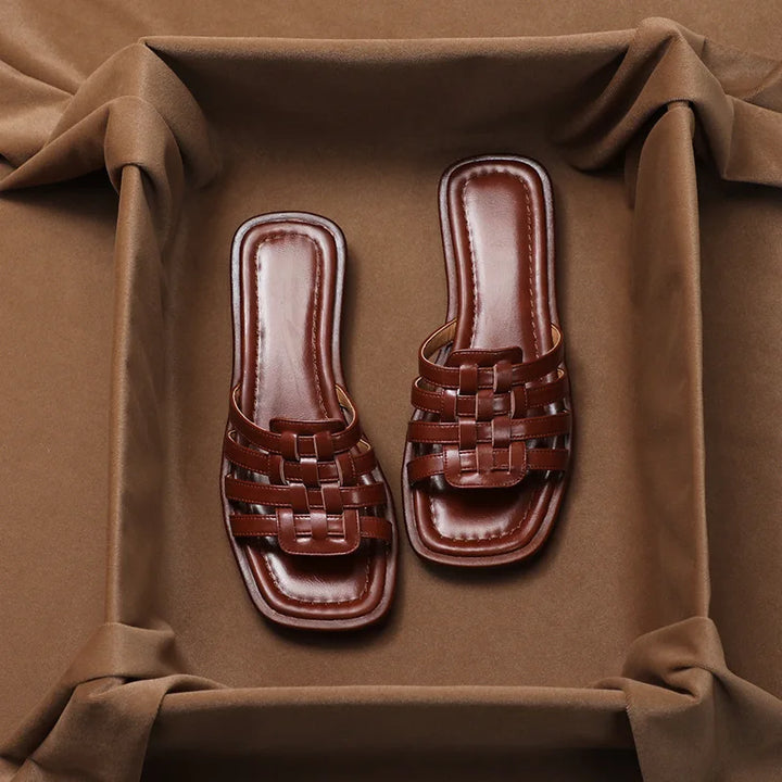 San Fior Woven Leather Slippers