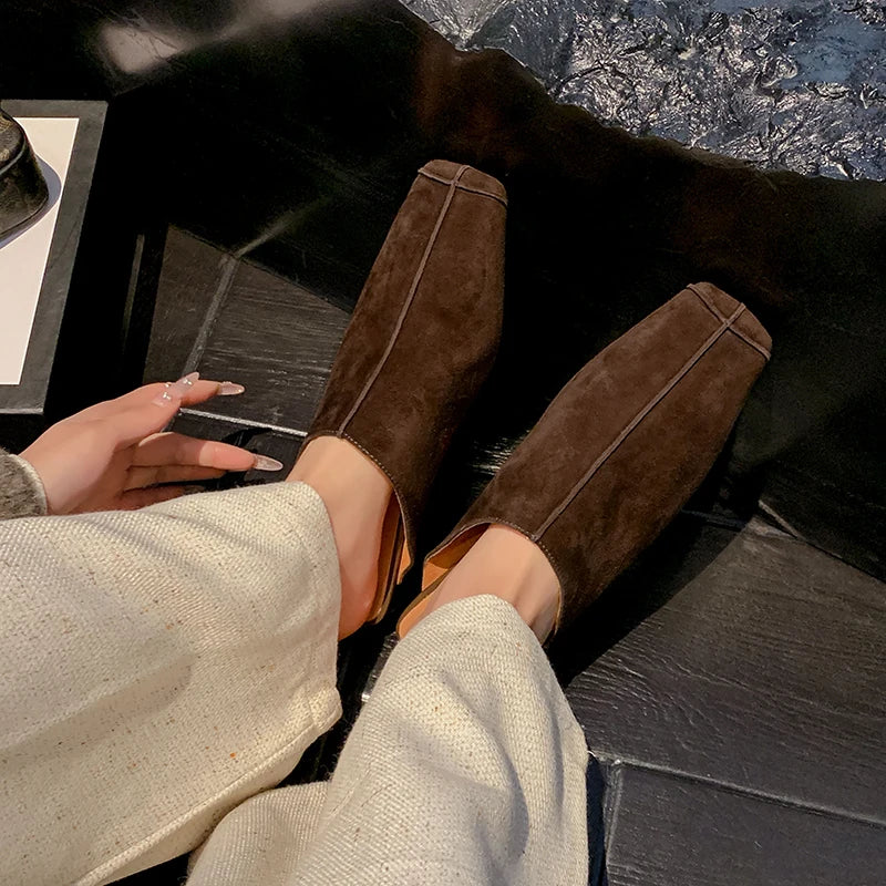 Bottega Kid Suede Flats
