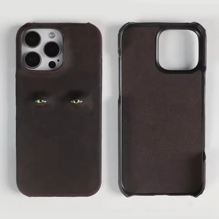 Glaring Gaze Leather iPhone Case
