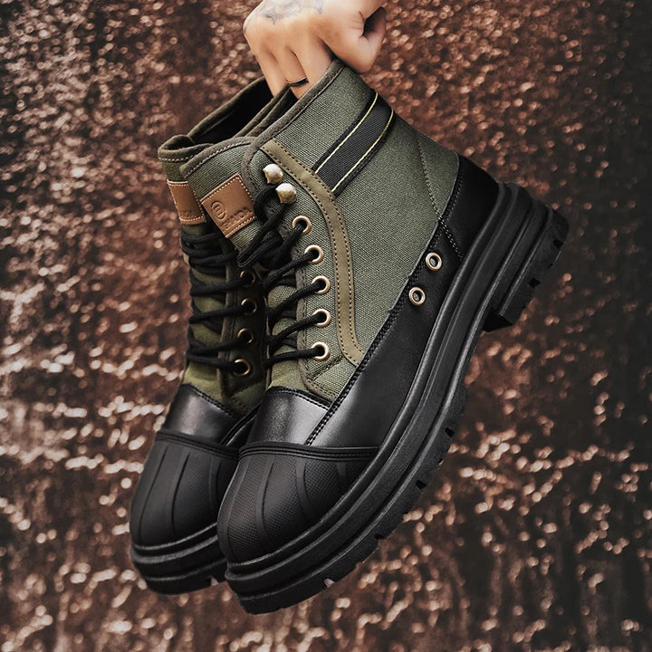Garrison Canvas Leather Boots