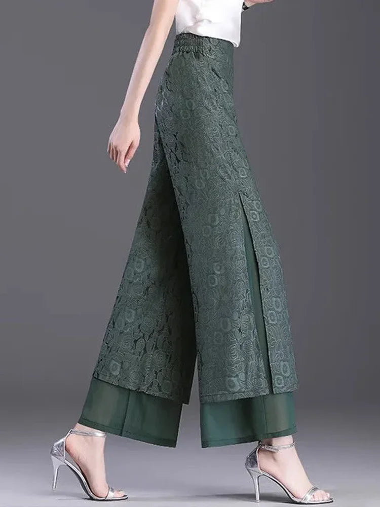 Palazzo Jacquard Trousers