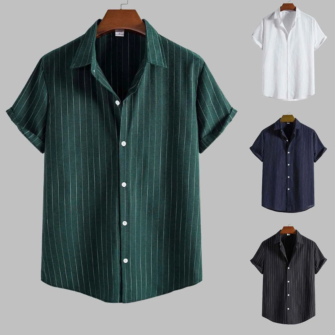Pinstripe Cotton Linen Shirt