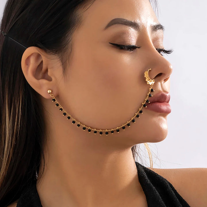 Layla Crystal Nose & Ear Ring Chain
