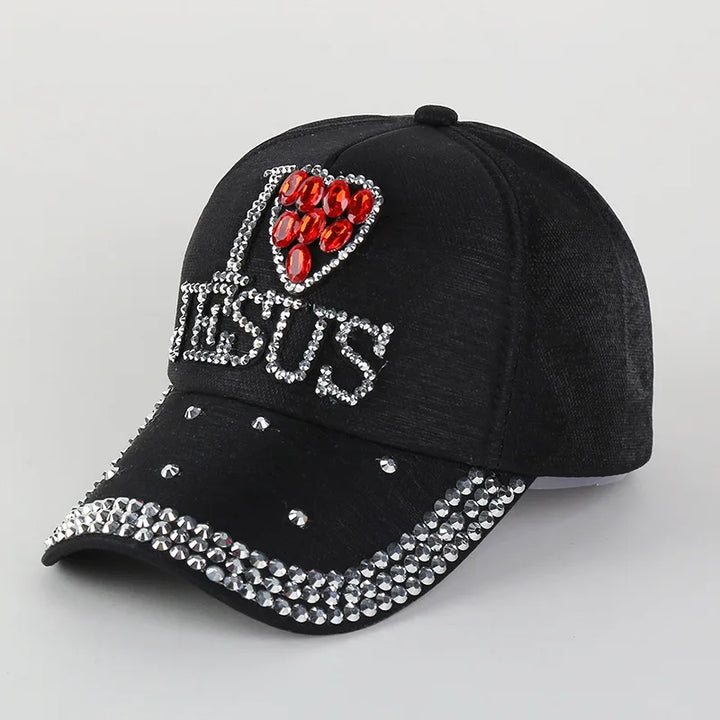Love Jesus Rhinestone Cap