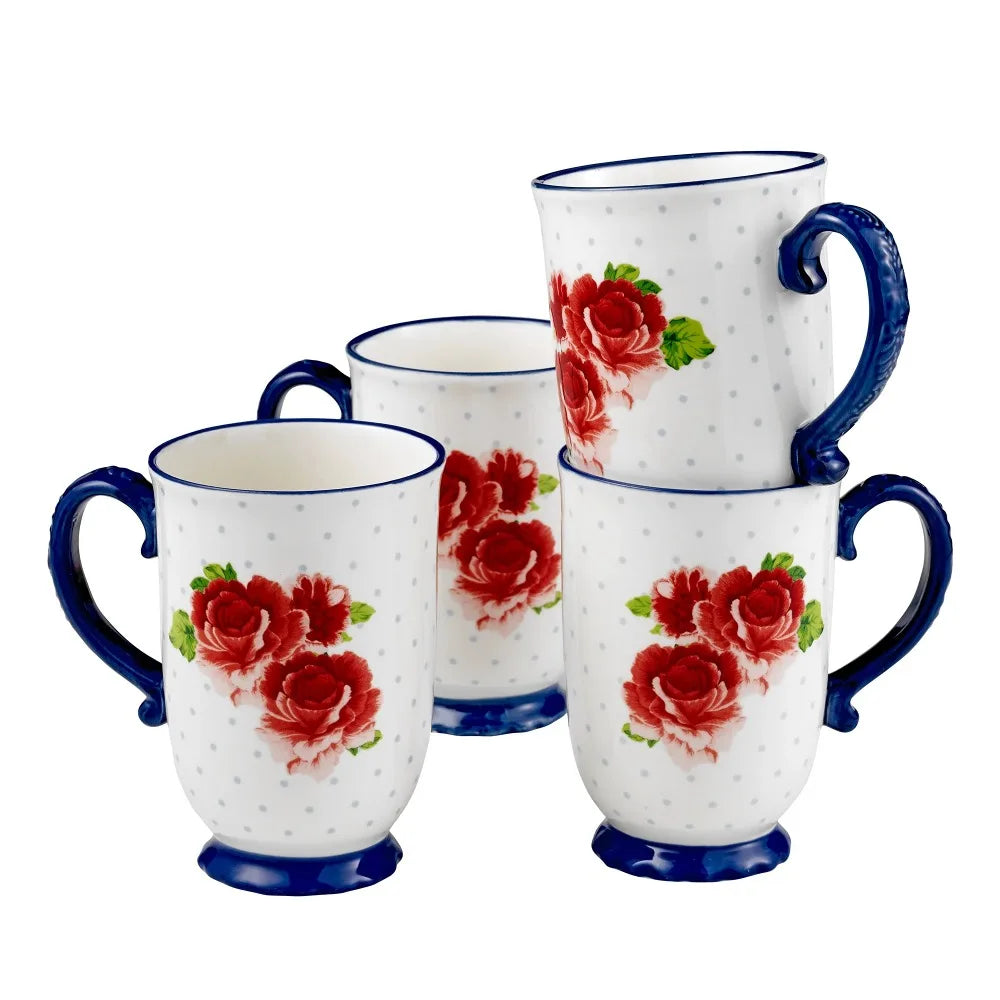 Adelaide Vintage Rose 4pc Mug Set