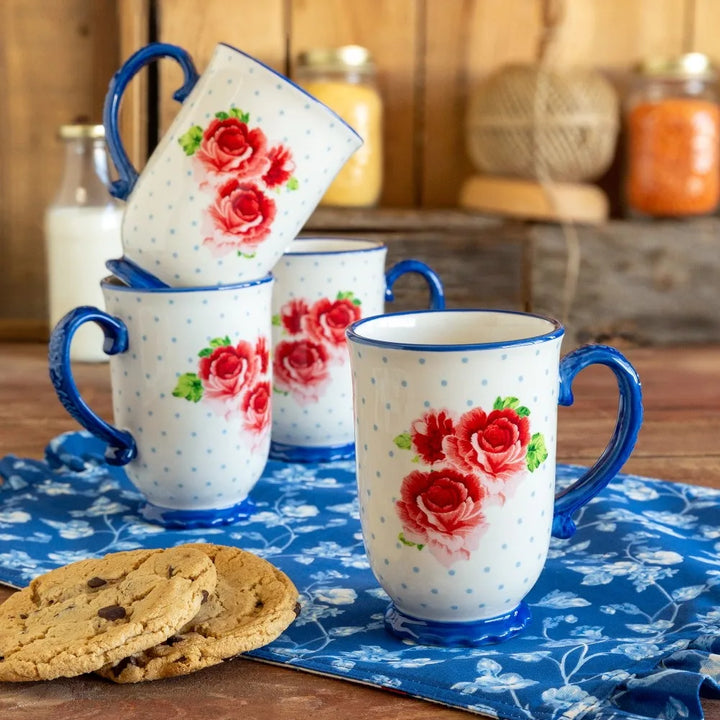 Adelaide Vintage Rose 4pc Mug Set