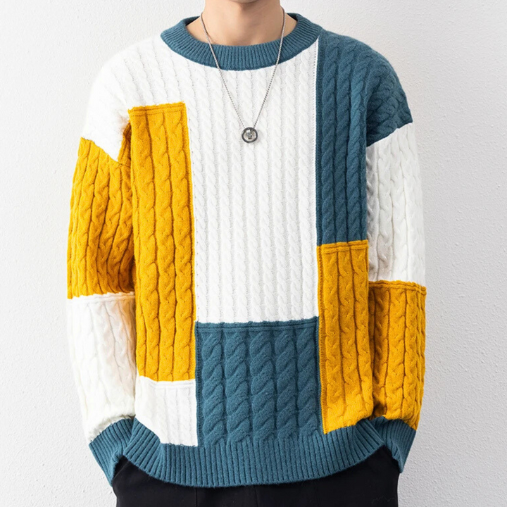Urban Gridlock Patchwork Sweater