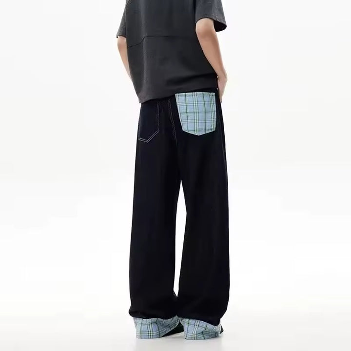 Plaid Panel Jeans