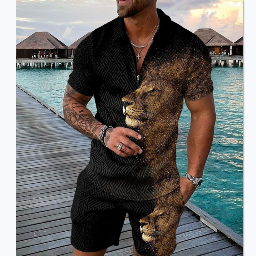 Men's Designer Polo Suit - Lion